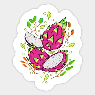 Dragon Fruit Floral Sticker